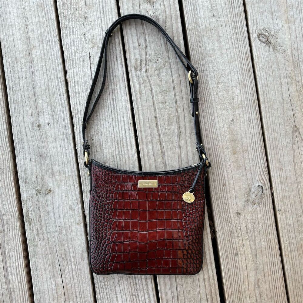 Brahmin Women's‎ Brown Alligator Crossbody Bag Gold Hardware